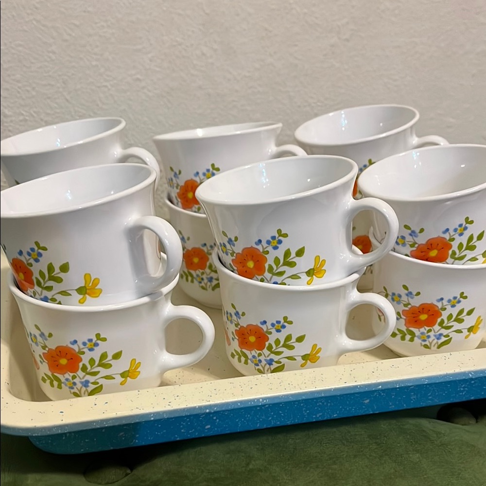 Vintage Floral Corelle Corning Wear Mugs - Picture 2 of 16